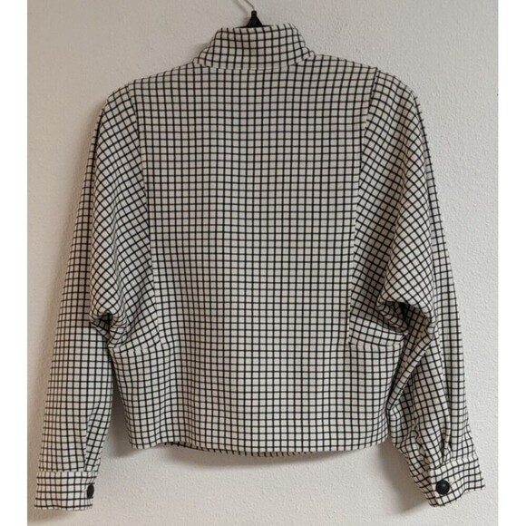 Women's CABI # 3173 Windowpane Plaid Black & White Jacket XS - Picture 5 of 13